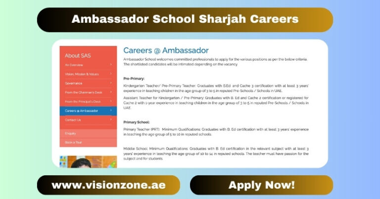 Ambassador School Sharjah Careers